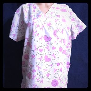 👚I Love Scrubs Ladies V- Neck Scrub Top "We Care"